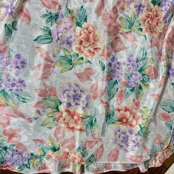 Vintage 90s Women's Satin Floral Nightie Dress 2XL - Picture 4 of 8